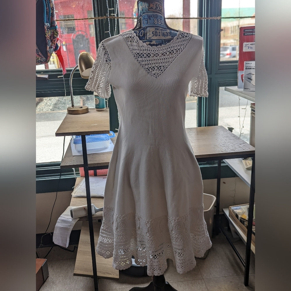 Jonathan Simkhai white crocheted dress brand new!